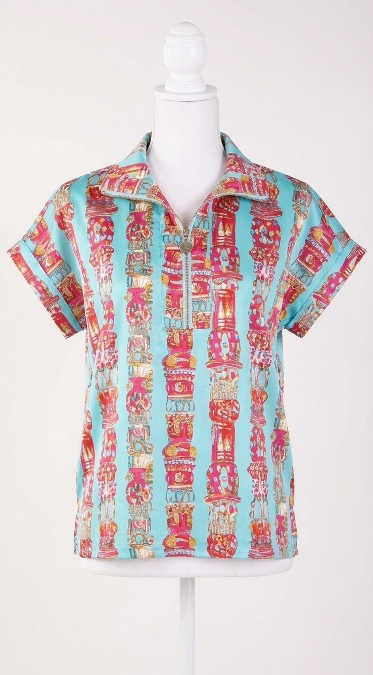 NEW EMILY MCCARTHY poppy pullover top in iconic iris